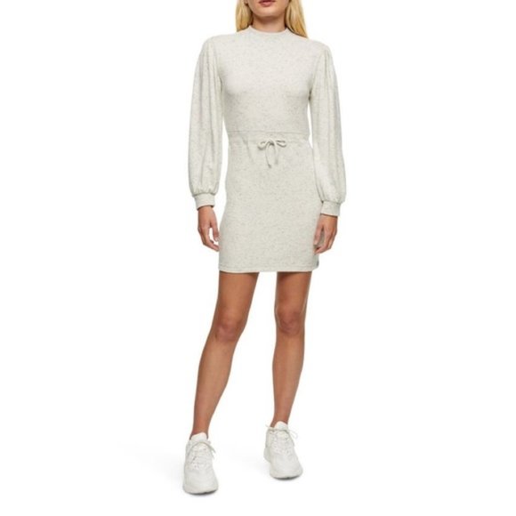 NWT Topshop Sweatshirt Mini Dress in Oatmeal 12 - Picture 2 of 16